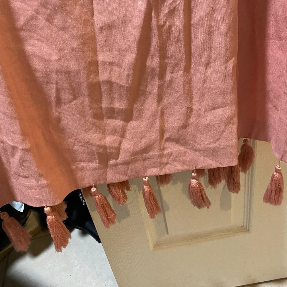 Antonio Melani 12, 14Pink Nat Note Cici Tassel Linen Maxi Dress Sleeveless NWT - Picture 15 of 16